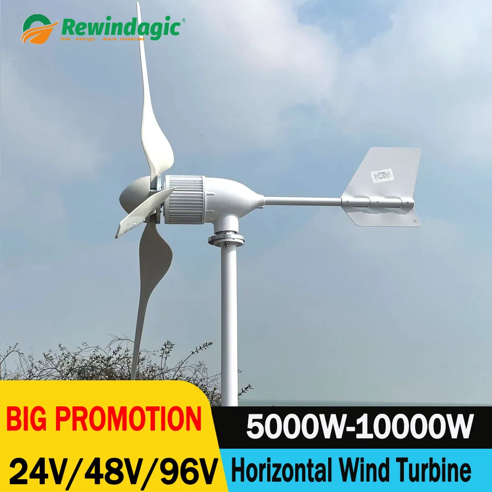 

5000W 6000W 8000W 10000W Wind Turbine Generator Complete Set 48V 96V Free Energy Generators Windmill With Controller Inverter