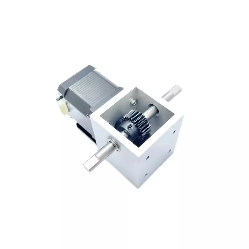 

42 Stepper Motor with Worm Gear Reducer 1 to 20 Turning Angle Small Right Angle Reversing Gearbox with Double Outlet Shafts