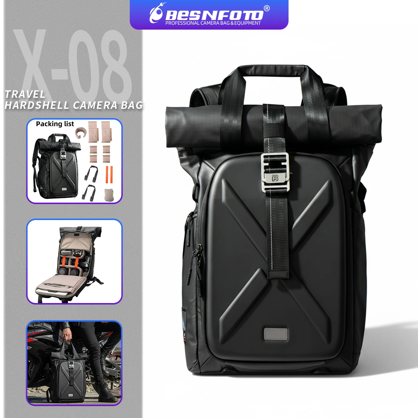 

Водонепроницаемый жесткий рюкзак Besnfoto для фототехники, дронов DJI и зеркальных камер, дорожная сумка-кейс для хранения
