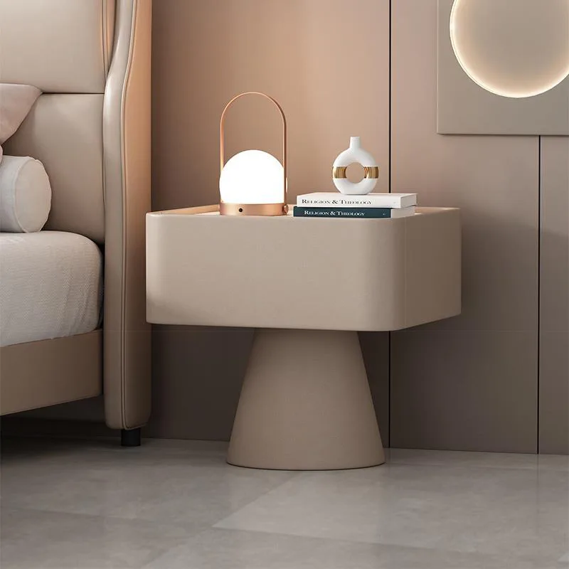 

ZLight Luxury Bedside Table Cat Claw Skin Cream Wind All Solid Wood Retro Simple Modern Small Bedside Cabinet FurnitureZ