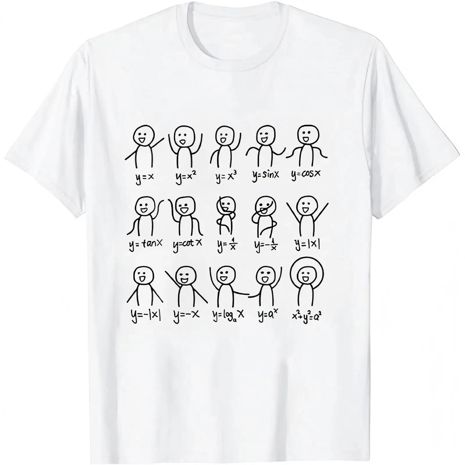 Teacher T-shirt Math Equation Cartoon Graphic Women Top School Casual Outfit Crew Neck Short Sleeve Fashion Back To School Tee
