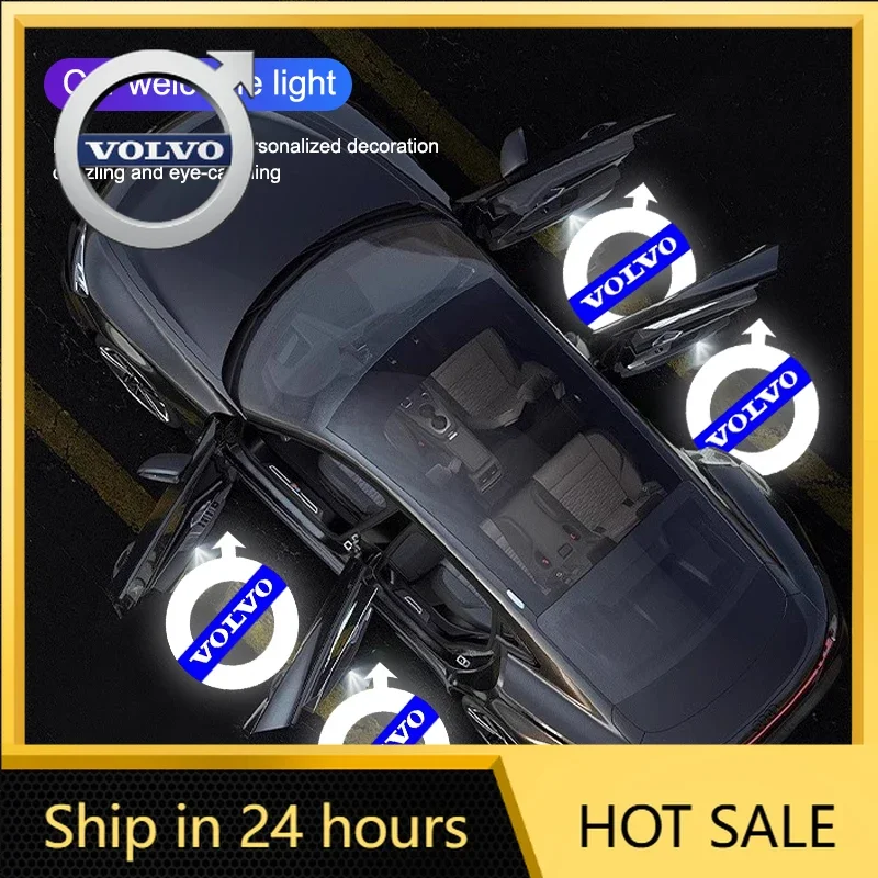 

2026 New For Volvo Emblems 2Pcs HD Led Car Door Logo Welcome Light Projector Lamps Decoration For Volvo XC90 V90 V60 XC60 V40 EC