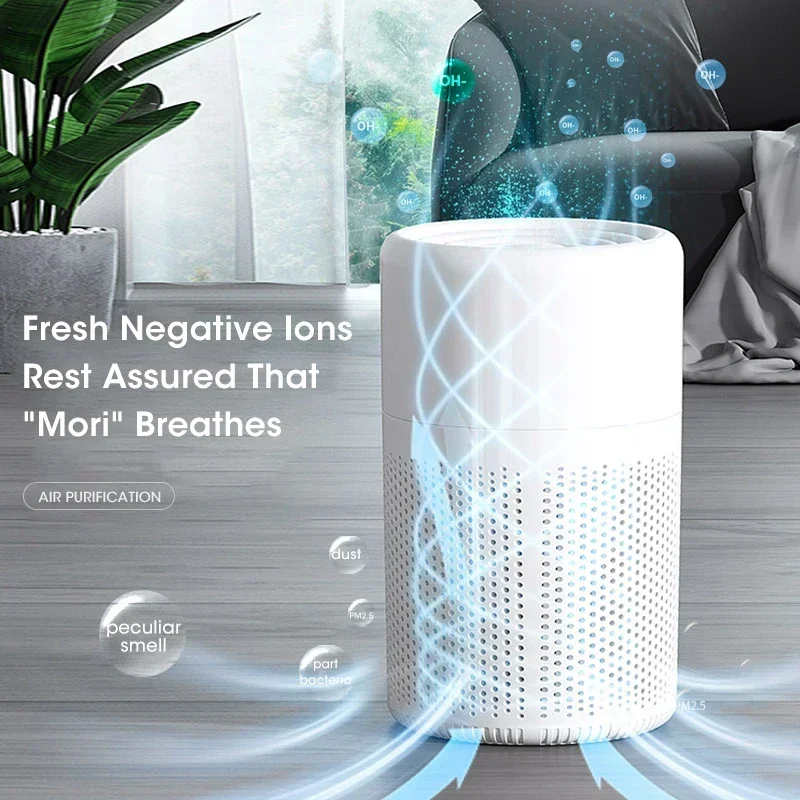 Xiaomi Compact Desktop Air Purifiers HEPA Filter PM 2.5 Type-C Cable Low Noise Air Cleaner Smoke Odor Remover for Office Bedroom