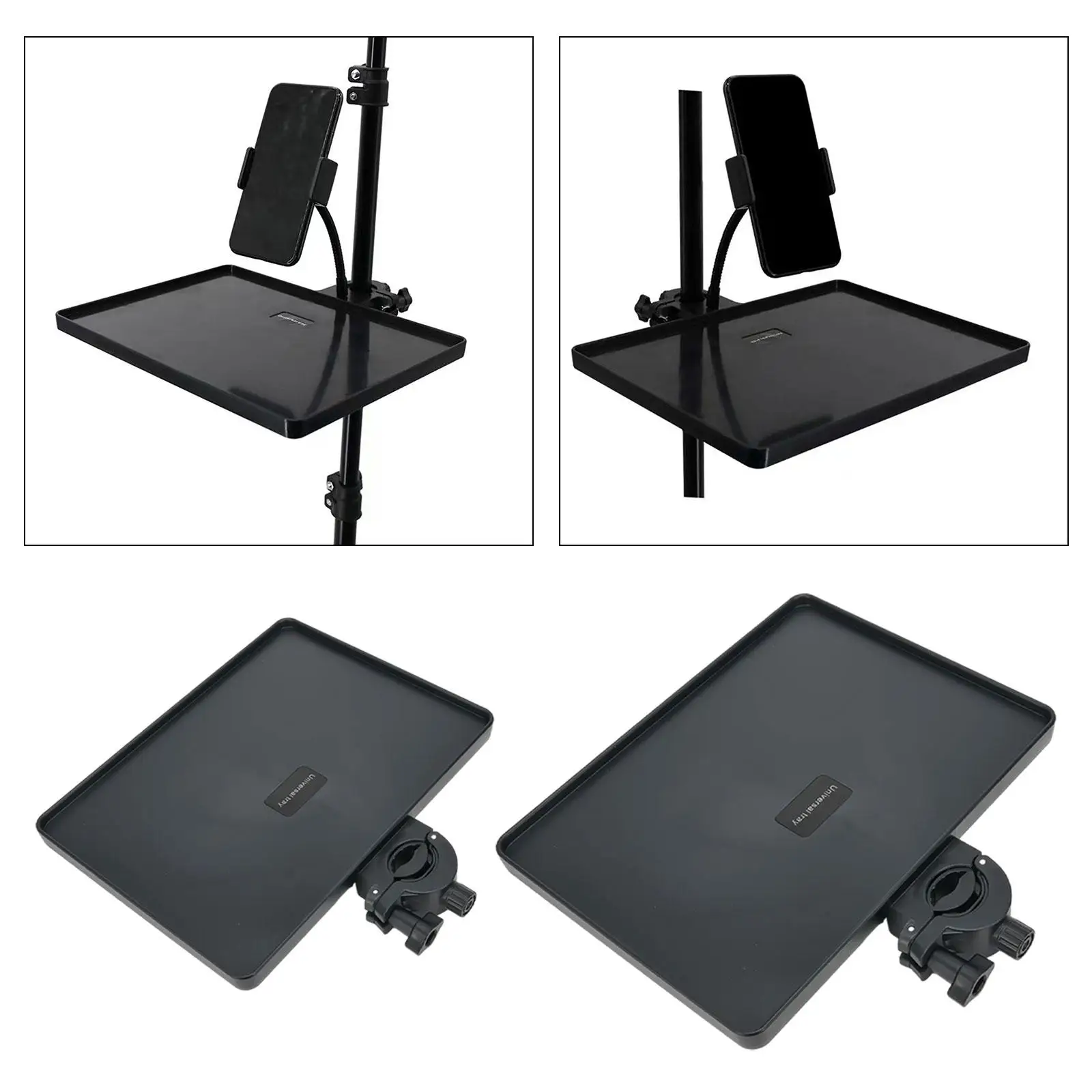 Microphone Stand Tray Multifunctional Broadcast Tripod Bracket Tray for Livestreaming Concert Live Performance Broadcast Karaoke