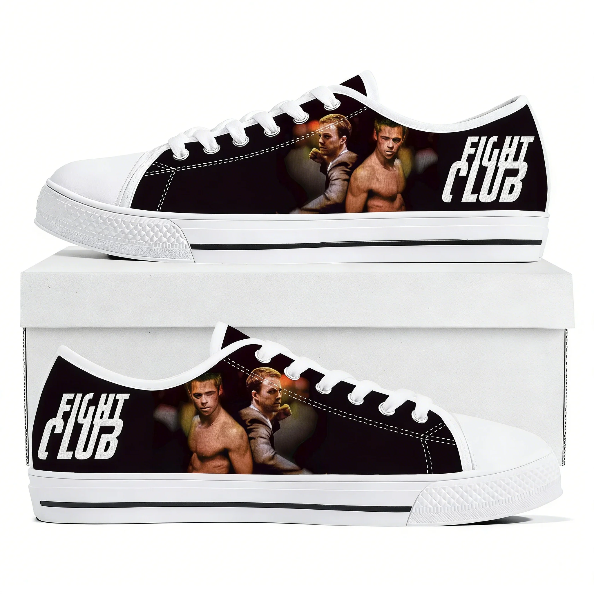 

Fight Club Brad Pitt Movie Low Top Sneakers Mens Womens Teenager Canvas High Quality Sneaker Casual Custom Shoes Customize Shoe