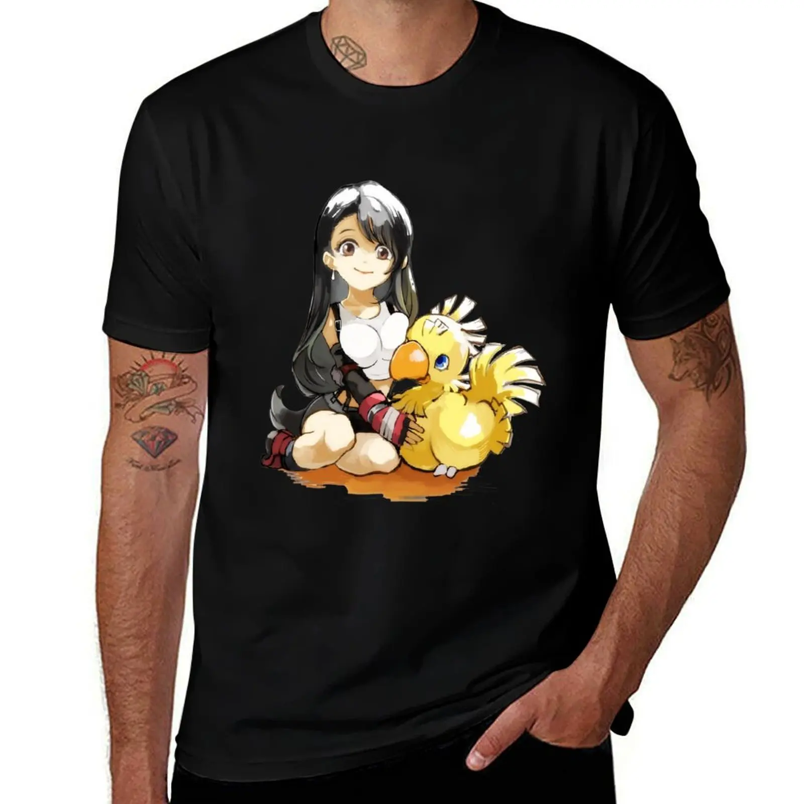 Chocobo & Tifa T-Shirt Trendy Pattern for Men T-Shirt