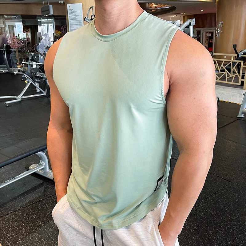 Summer Mens Fitness Gyms Tank Top Men Fitness Sleeveless Shirt Male Breathable Sports Vest Undershirt Gyms Running Vest Men