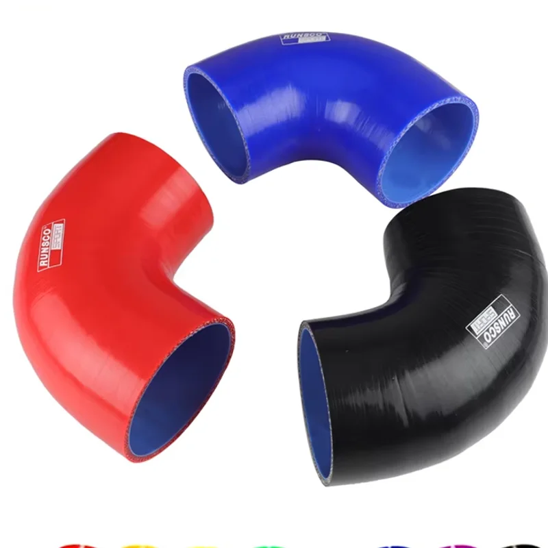 Black 90 Degrees Silicone Hose Elbow Rubber Joiner Bend Tube for Intercooler Cold Air Intake Hose 38 45 51 57 63 70 76 83 89mm