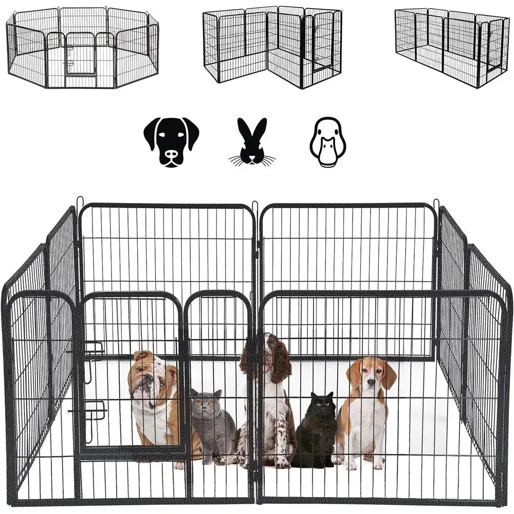 

Extra Large Heavy-Duty 8-Panel Pet Exercise Pen with Door for Indoor and Outdoor Use
