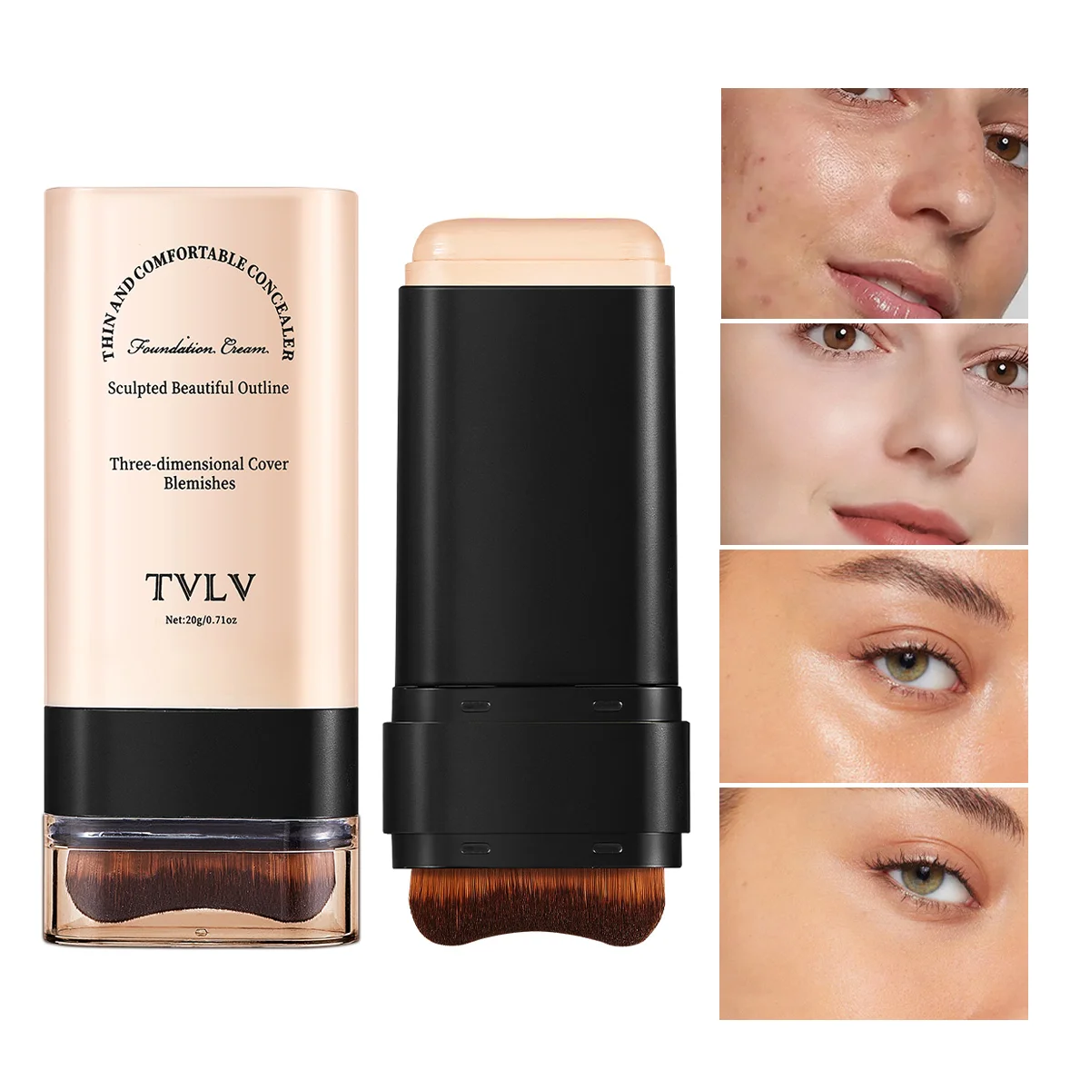 Wasserfester Concealer zur Langzeitabdeckung von Unvollkommenheiten, Leicht und Nicht Fettig, Natürlicher Make-up-Effekt