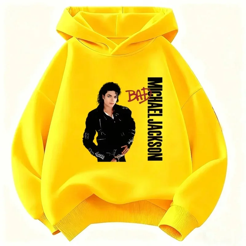 2026 Jungen Unisex Kinder Kapuzenpullover mit Michael-Jackson-Print, warm & dick – Retro-Popstar-Grafik-Oberteil für Herbst/Winter – Detail 3