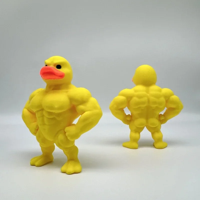 New Muscle Duck Statue, 3D Printed Novel Desktop Decoration, Fun Christmas and Halloween Gift Home Decoration for Muscular Men
