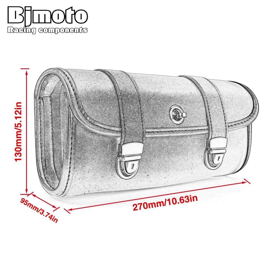 Motorcycle Saddlebag Leather Luggage PU Bags Front Fork Tool Bag For Sportster Chopper Bobber Cruiser Dyna Softail For Yamaha