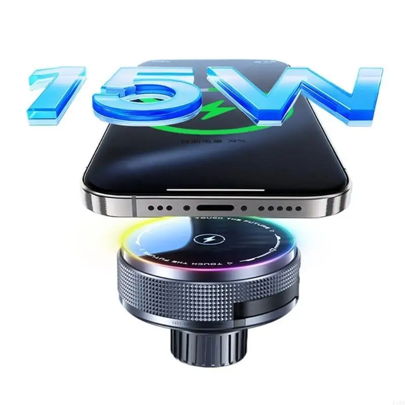 

15W Wireless Charging Car Phone Holder With 17mm Ball Head Thread Stretchable Cable Rotating for Phone 17 16 F19E