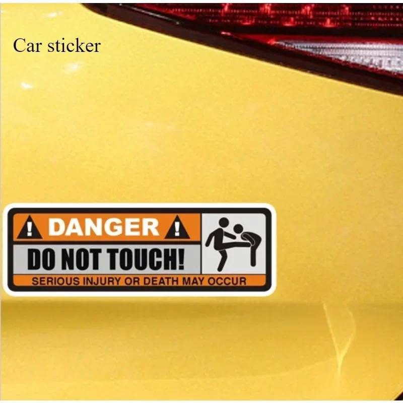 

2Pcs Car sticker Danger do not touch serious injury or death may occur PVC Decal Car Sticker Warning Car Note Reflective sticker