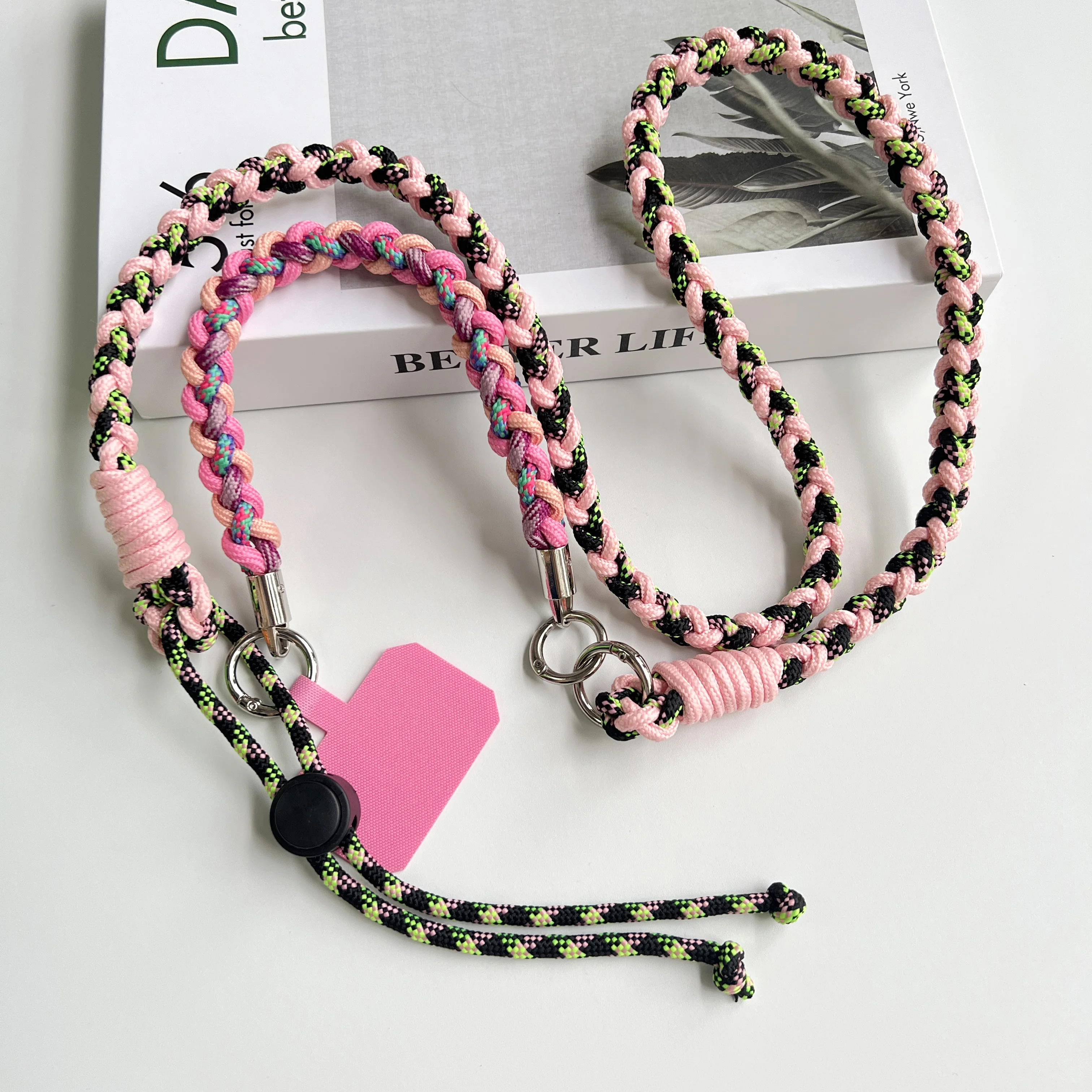 

DIY Hand-Woven Multi-Functional Mobile Phone Lanyard, Adjustable Crossbody Shoulder Strap, Long Rope, Wrist Chain, Short Rope
