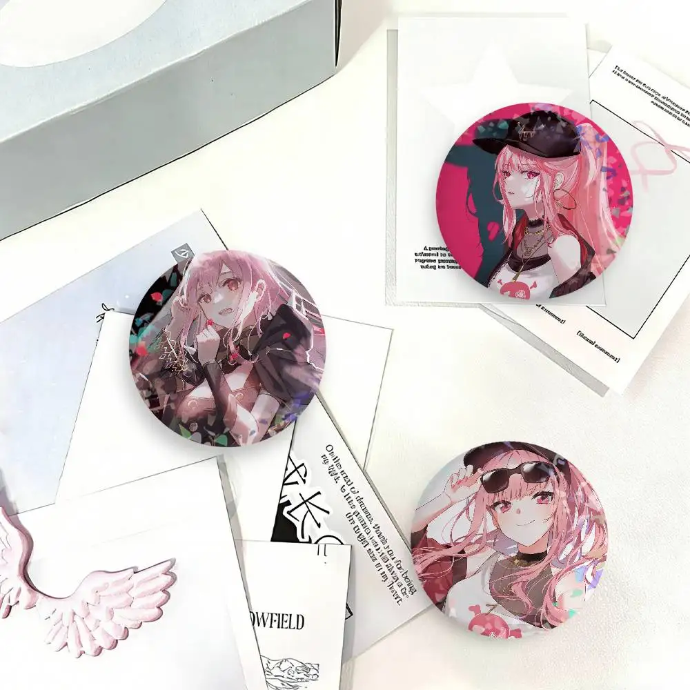 Virtual Idols M-Mori C-Calliope Laser Badge Clothes Backpacks Hats Accessories Gifts For Children Friends Fans Collectibles