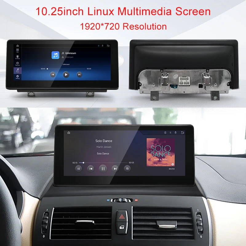 STWEI 2026 New Slim Linux System 12.8inch 2400X900 Resolution For BMW X3 E83 Wireless CarPlay Auto player  KSW Wired USB Screen