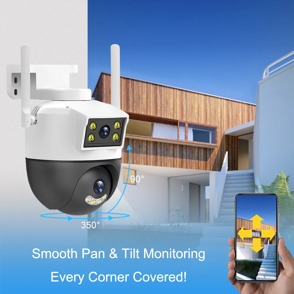 V380 Pro Security Dual Lens Camera Waterproof WIFI Smart Home Color Night Vision Wireless Outdoor IP Camera