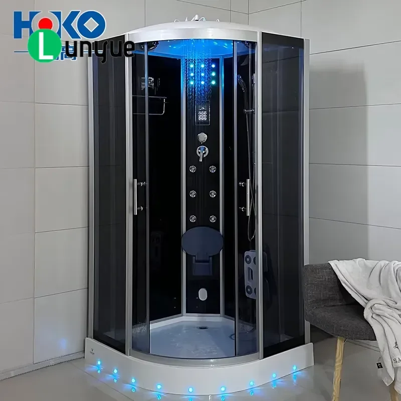 Waterproof Computer Control Panel for Steam Shower Room 6mm Tempered Glass Aluminum Frame Bathtub Hardware Durable Modern
