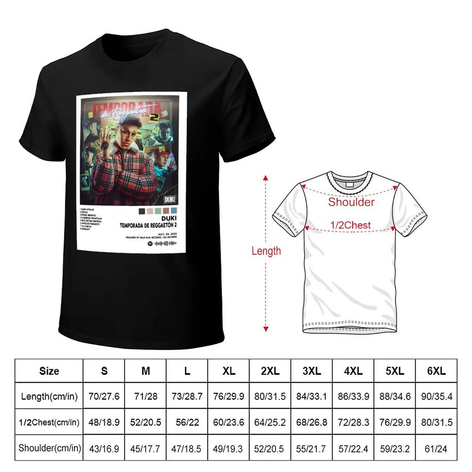DUKI - TEMPORADA DE REGGAETON 2 T-Shirt man t shirt cotton high quality T-Shirt