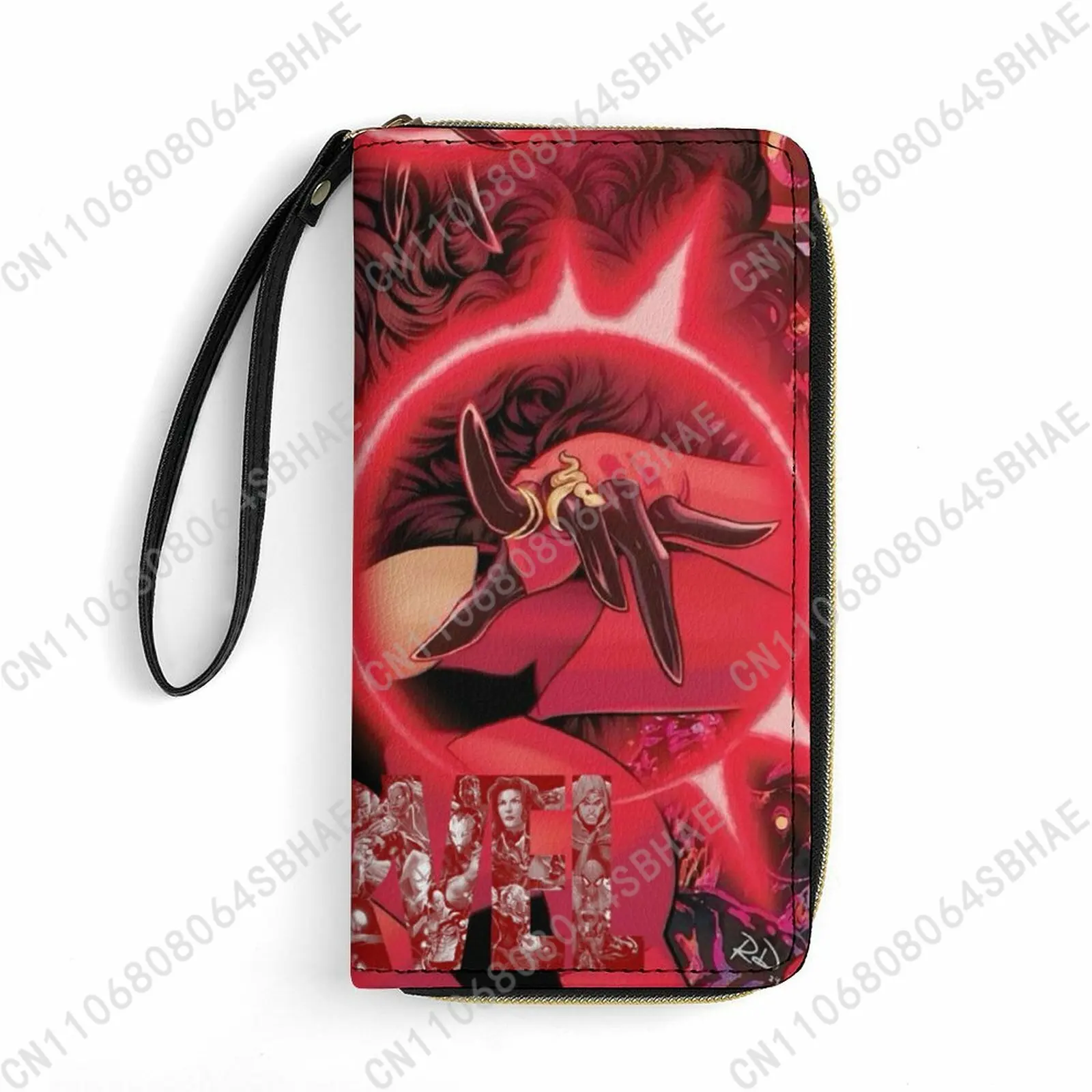 

Marvel Scarlet Witch Custom PU Leather Wallet Rope Handle Small Portable Card Holder Men Women Purse Gift Friend Parents Cosplay