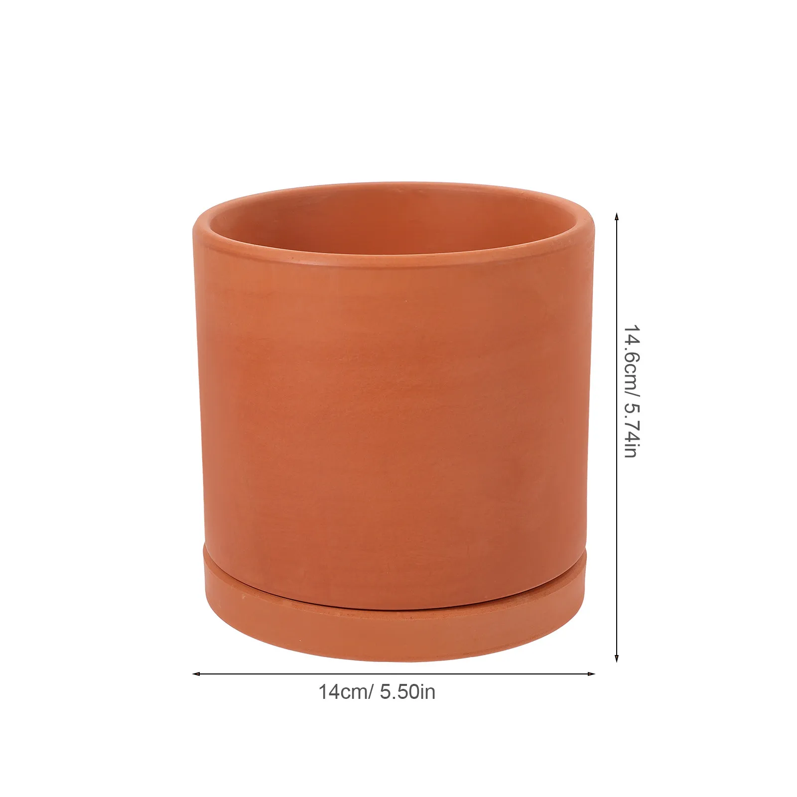 Terracotta Succulent Pot Medium Size Cylindrical Shape Natural Elegance Root Aeration Drainage Hole Flower Pot for Green Plants