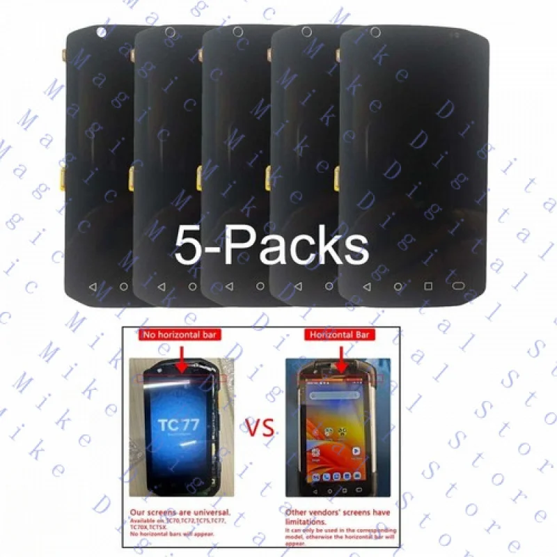 UU  5-Packs TC77 LCD Touch Screen Digitizer for ZEBRA TC77 (Android Version) New