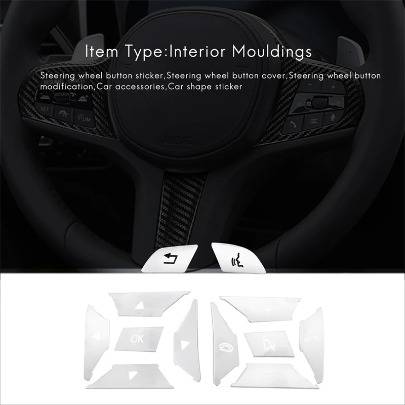 Steering Wheel Button Switch Trim Cover Sticker For Mercedes Benz A B C E Ml Gl Cla Gla Glk Sl Slk Class W176 W246 W212 W204