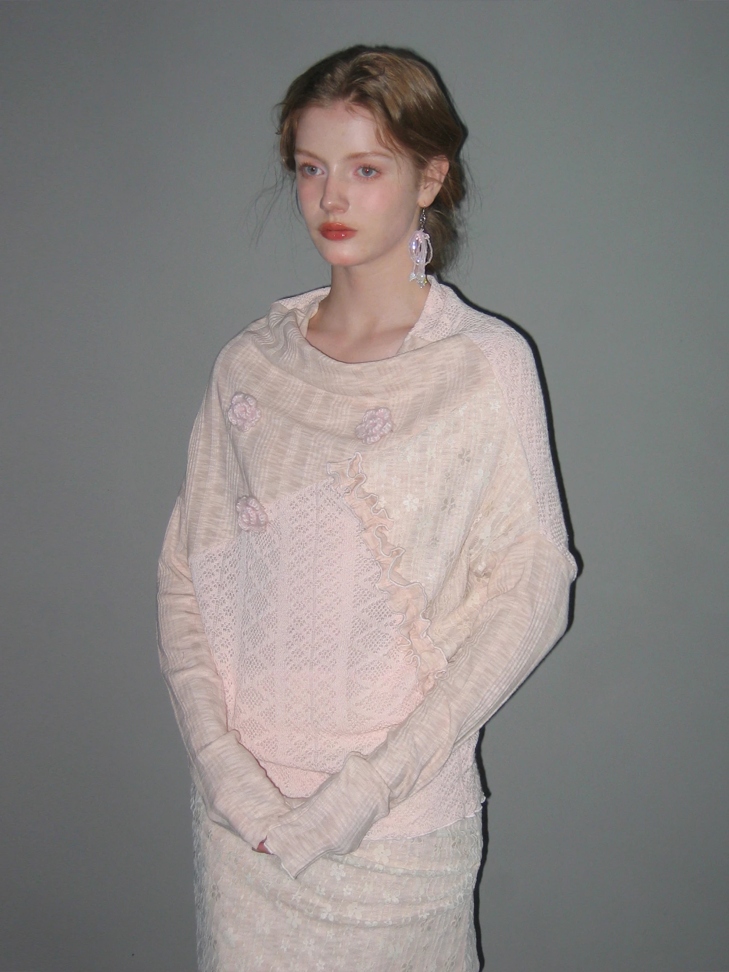 

Loose Knitted oulder Bared Long Sve Poncho n Sle Women's Top Casual Chic Autumn Faion Hair Scarf Included