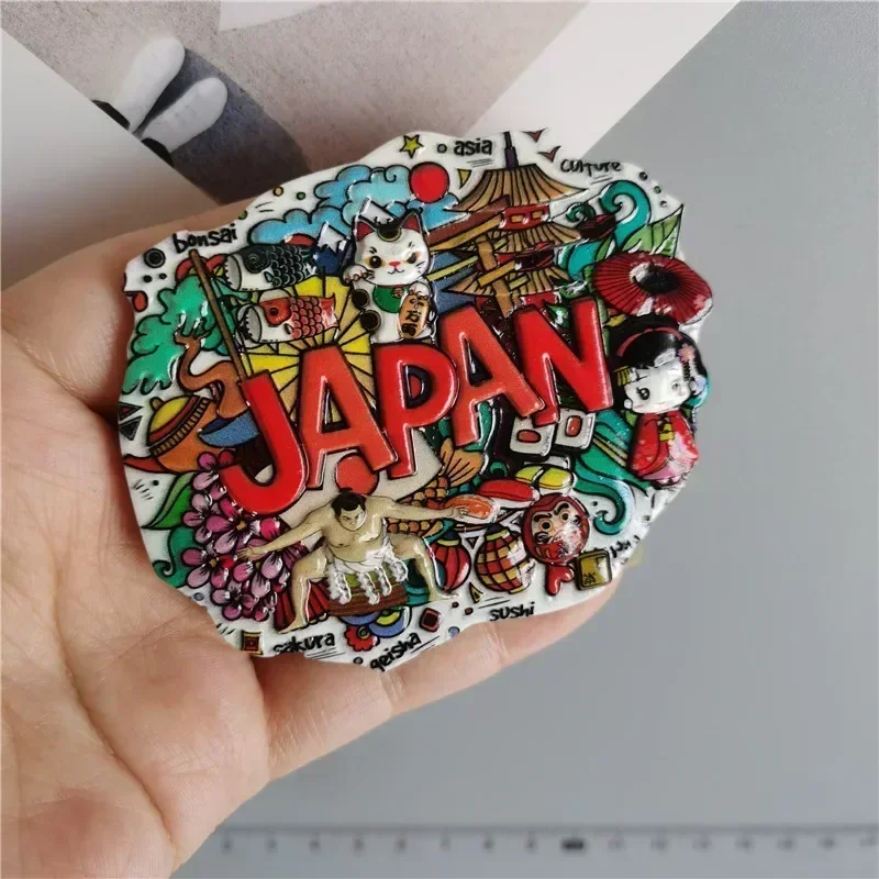 Japan Fridge Magnets Travel Souvenir Japanese Koi Japan Musume Osaka Home Decoration Resin Refrigerator Magnets Collection Gifts