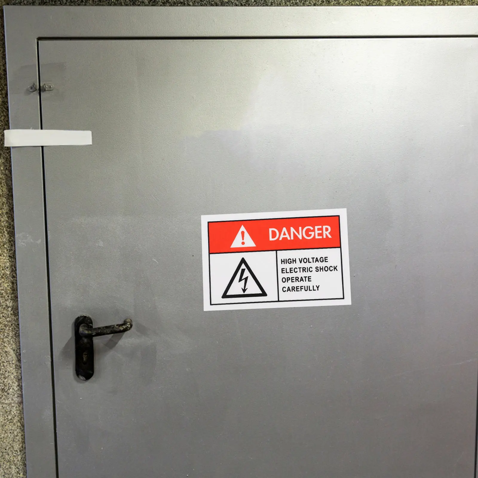 6Pcs Electric Shocks Equipment Warning Decal Durable PP Material Clear Safety Signs for Office School Warehouse Use