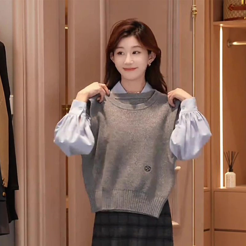 

Женский трикотажный топ Donna Svel Elemat для многослойных образов, осенняя новинка, дизайн с круглым вырезом