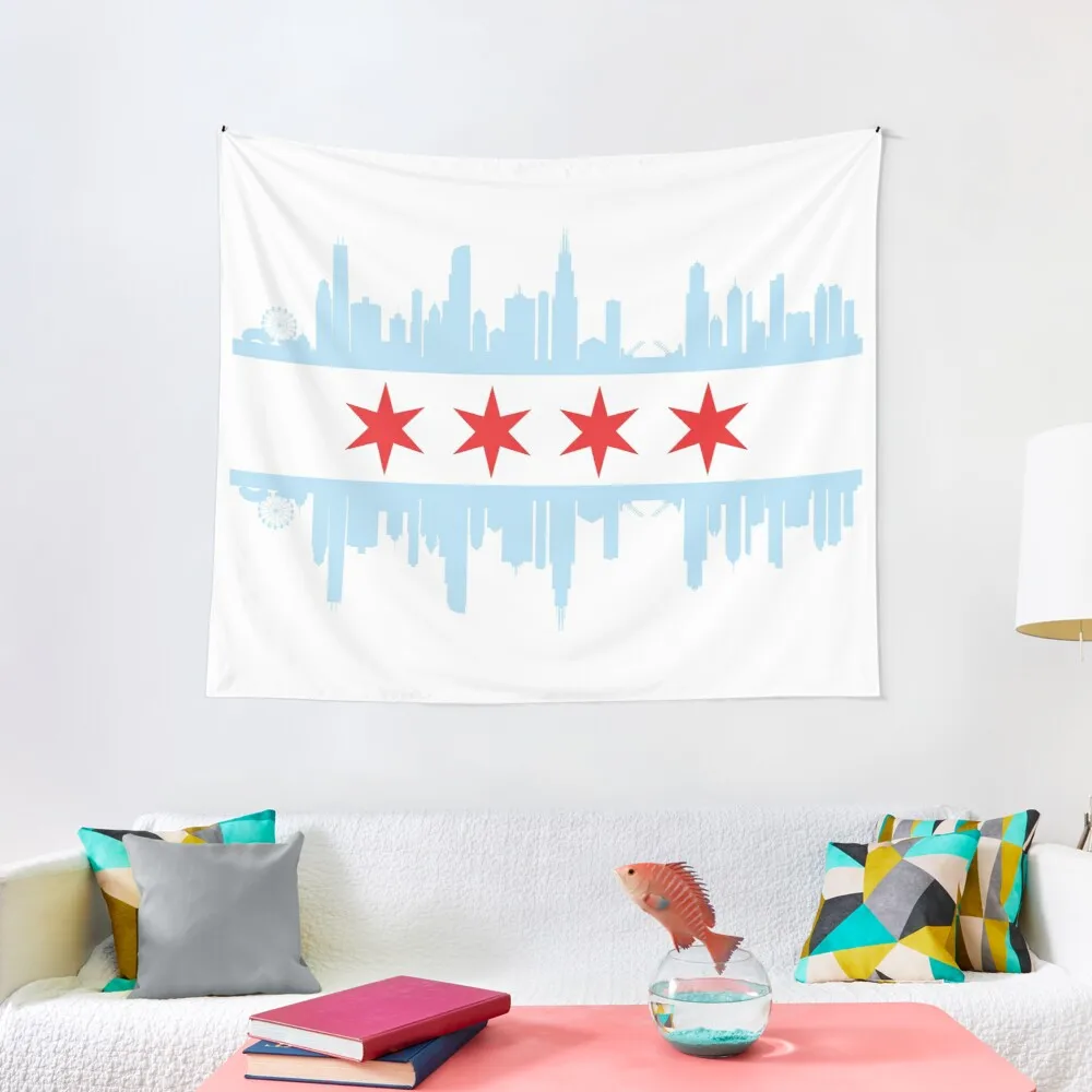 

Chicago Skyline Flag Tapestry Anime Room Decor