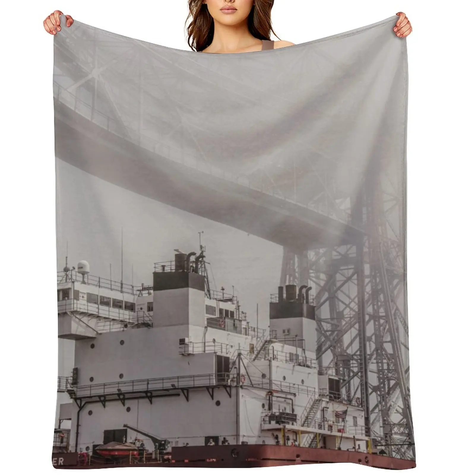 

Ship Under the Bridge Throw Blanket Sofa Soft Plaid Moving Luxury Designer Blankets