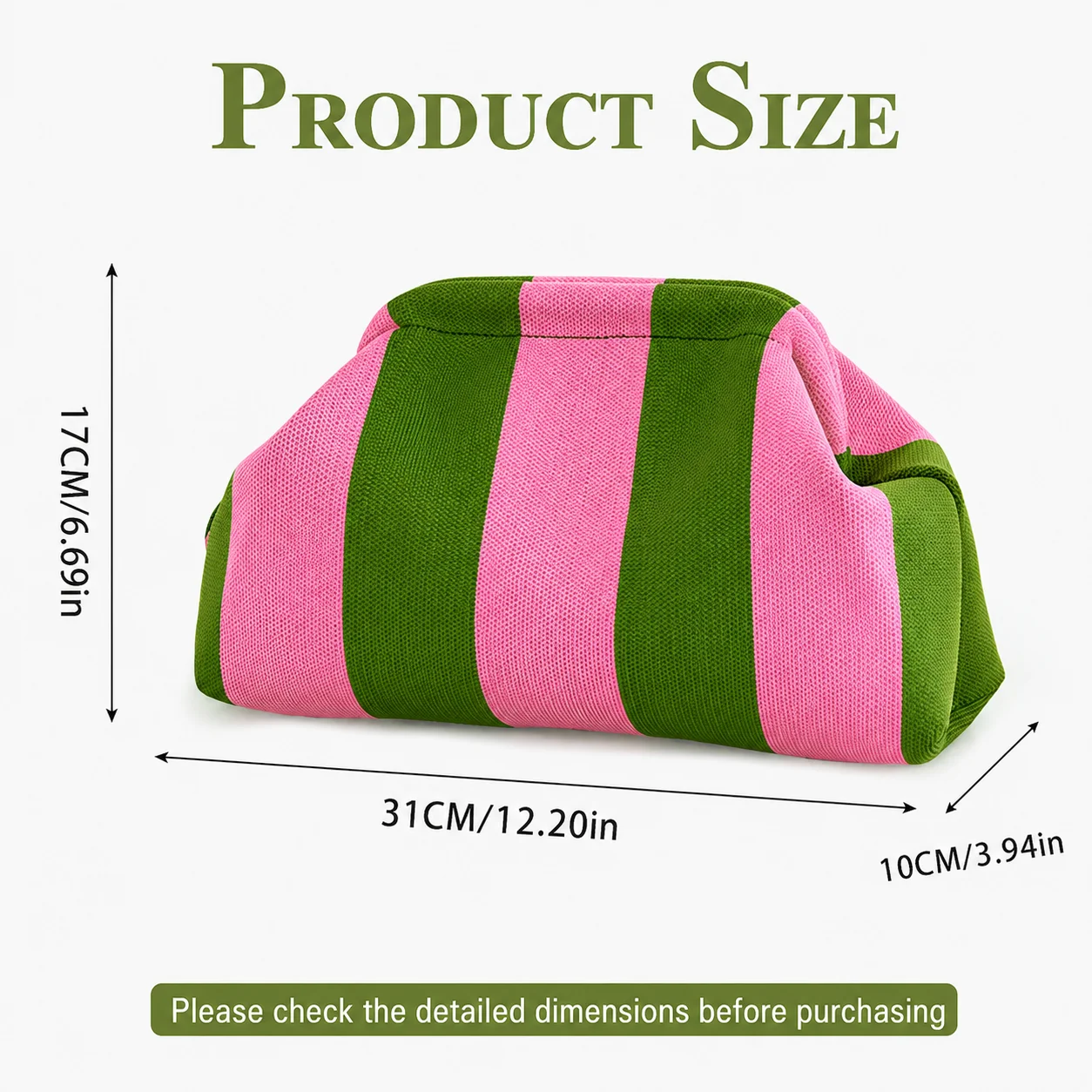 Striped Knit Cloud Bag Summer Winter Christmas Halloween Birthday Mothers Fathers Gift Mom Wife Girlfriend.
