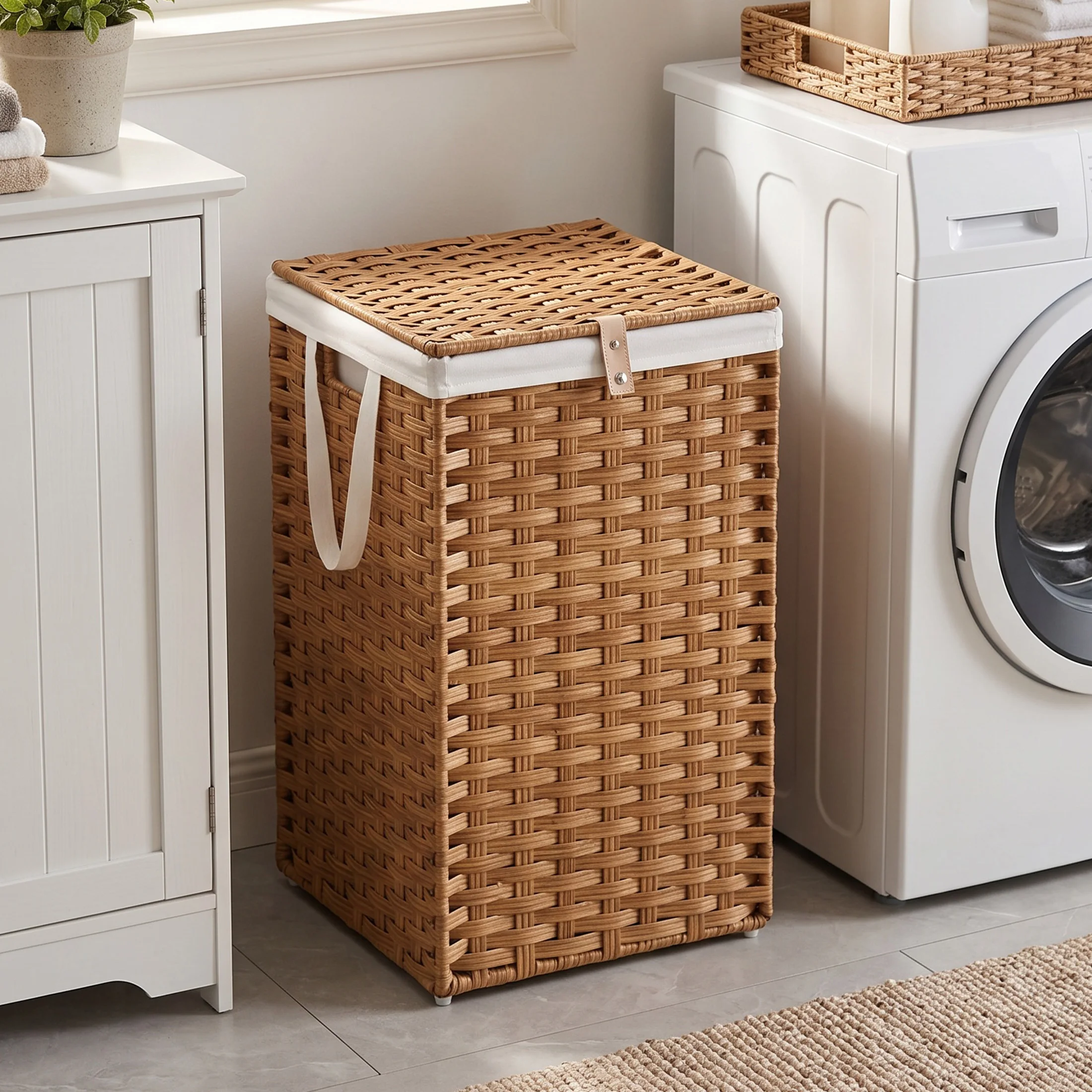MCQ 65L Laundry Basket with Li - đánh giá và giá Rattan Plant Basket