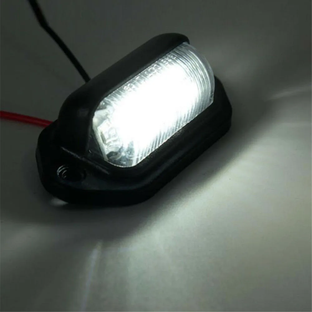 2pcs Car Lights Lamp License Plate Lights Truck Trailer Waterproof IP65 6 LED Bulb 66*33*25MM 10-30V Replacement