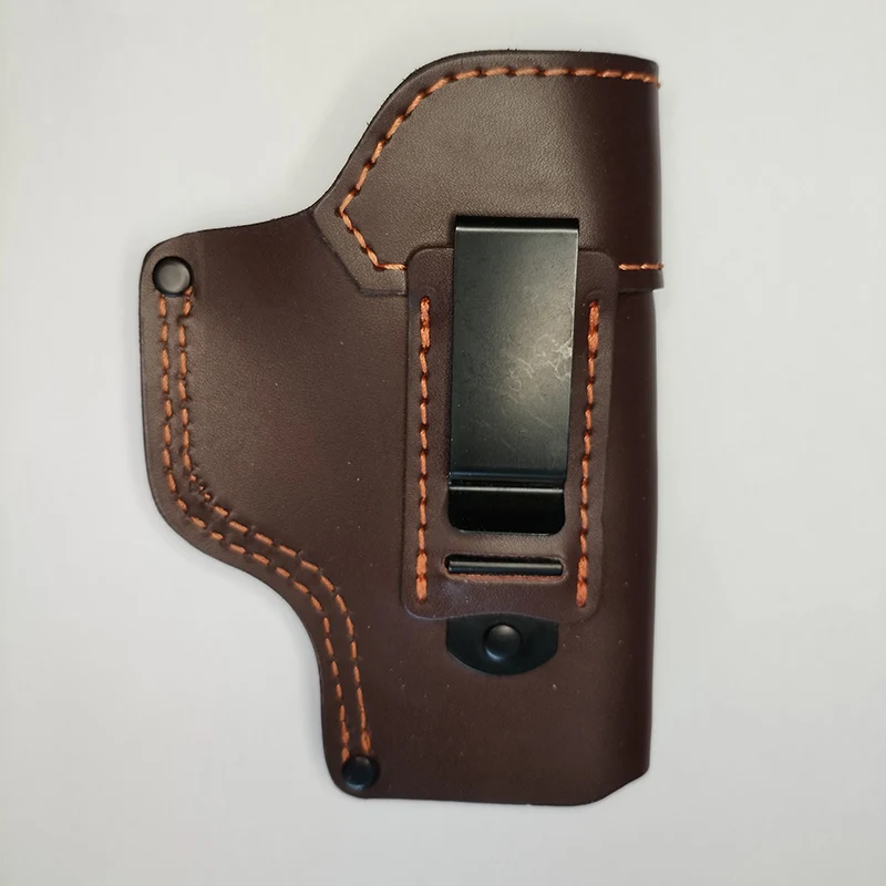 1pc 2 Colors Genuine Cowhide IWB Leather Holster With Belt Back Clip For Glock 17/19/23/26/27/29/30/32/33/36/38/39/42/43/43X/44