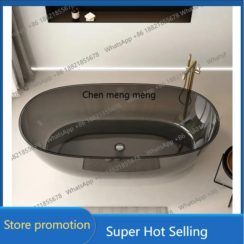 A17 Transparent resin color bathtub Homestay hotel oval crystal bathtub