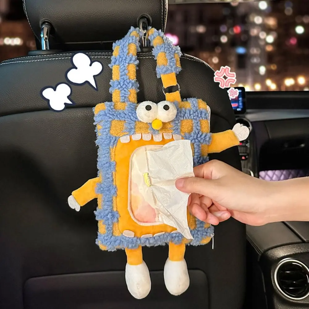 

Stylish Big Eye Car Wet Wipes Bag Creative Soft Hanging Napkin Holder Empty Cute Baby Wet Wipe Pouch Living Room