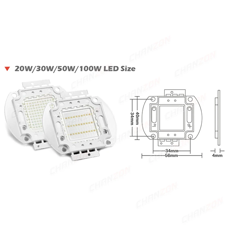 High Power Uv Cyan Led Chip 20W 30W 50W 100W 365nm 370nm 375nm 385nm 395nm 400nm 405nm 425nm 490nm Smd COB Ultraviolet Lamp Bulb