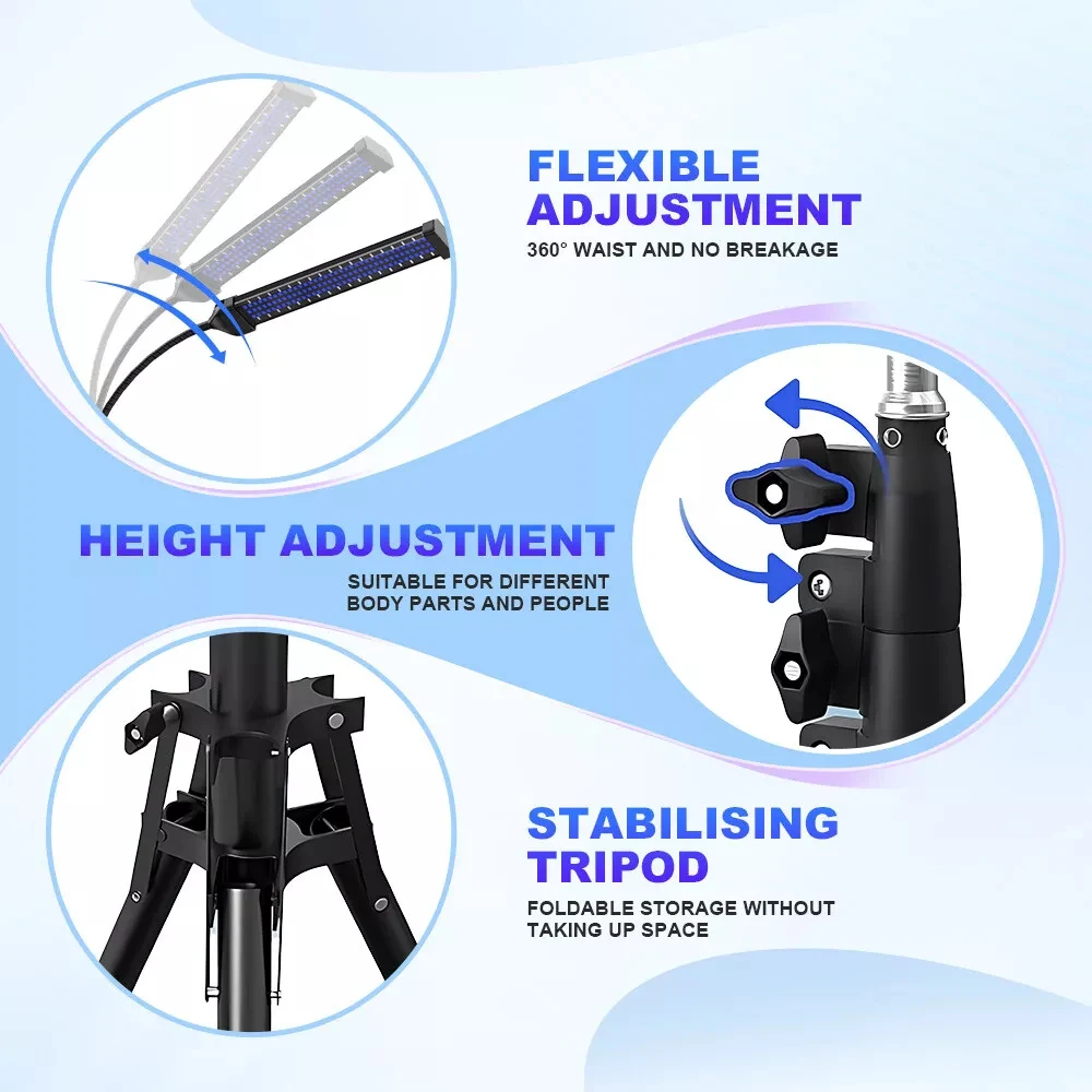 UV Tanning Lamp for Face & Body - Vitamin D Light Therapy with Protective Goggles, Salon-Quality Sunbed Alternative for Healthy