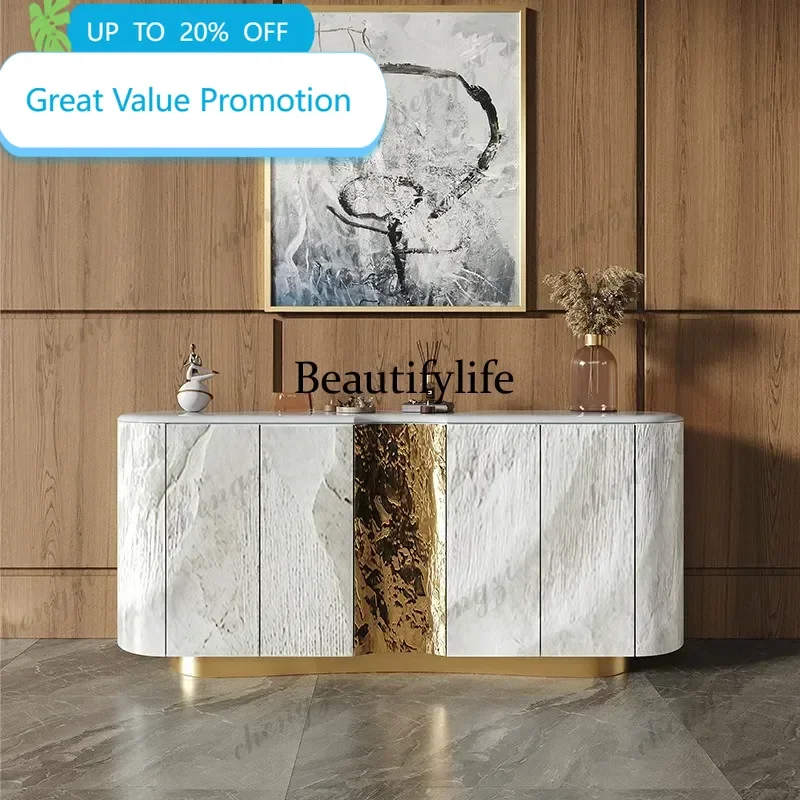 French Style Minimalist Living Room Cabinets Luxury Marble Embossed Modern Cabinets High End Villa Wood Furniture Muebles