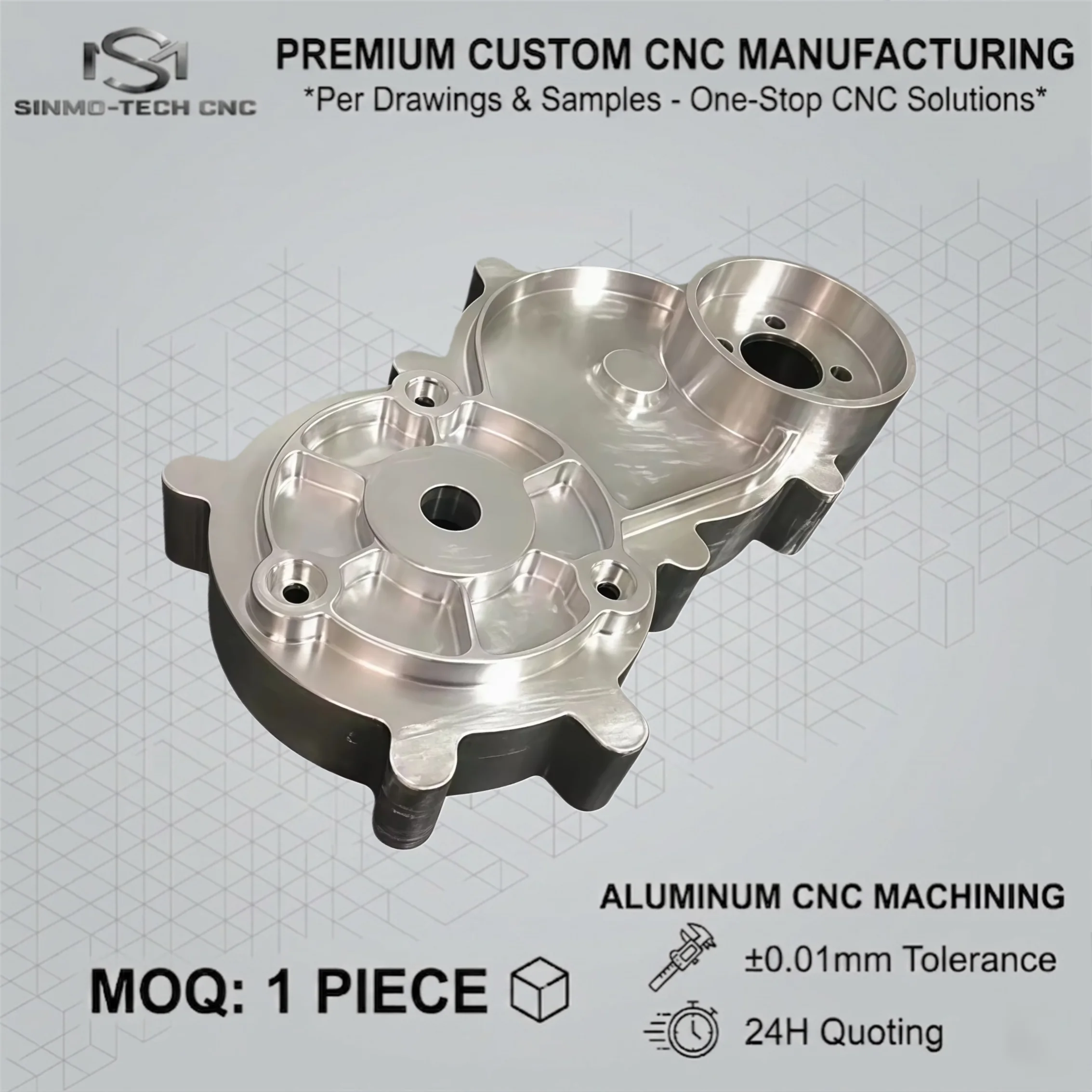 

Custom 5-Axis CNC Aluminum Machining Service, Complex Geometry Metal Parts Milling, High Precision Aerospace Components, 1pc