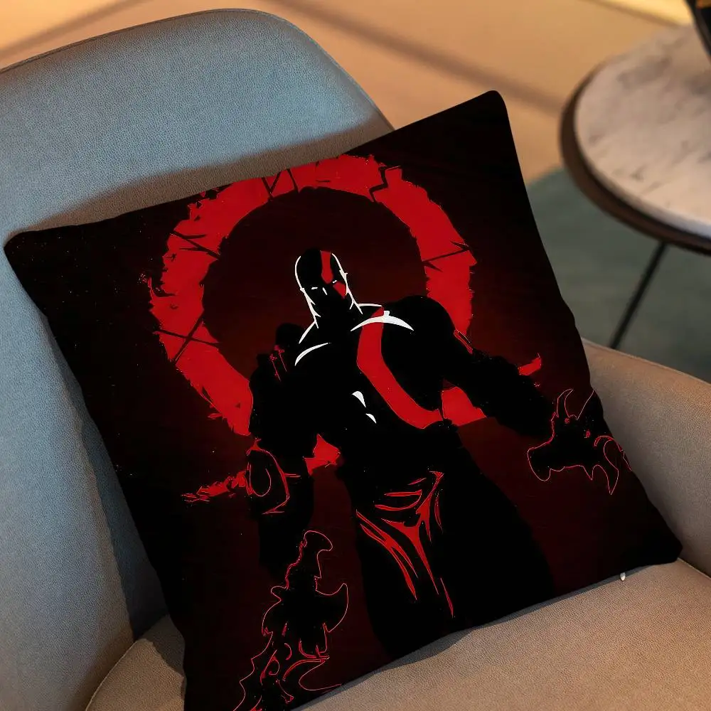 Kratos Atreus game God of War Print Throw Pillow Cover Square Cushion Case for Living Room Bedroom Decor