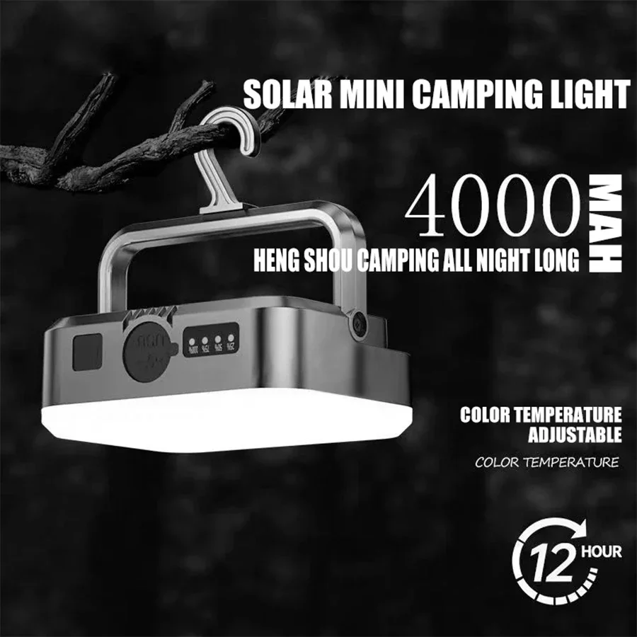 

Rechargeable Solar LED Camping Lanterns Emergency Repair Lamp Outdoor Waterproof Portable Hanging Lights Automotive Maintenance