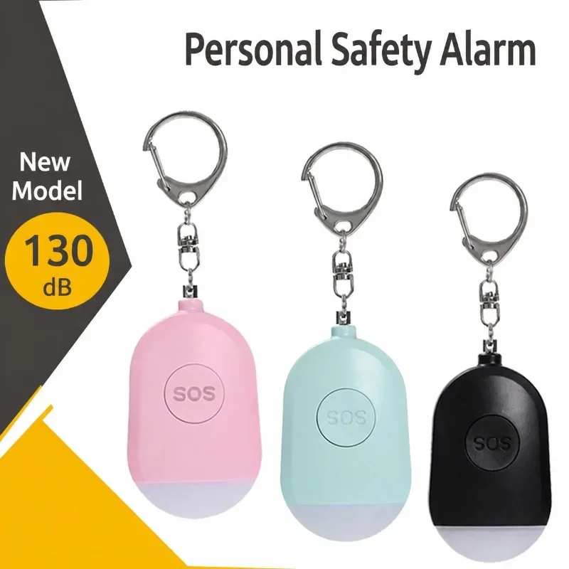 Compact 130dB Personal Safety Alarm Portable Self-Defense Siren Emergency Sound Alert Device for Women Girls Outdoor Travel