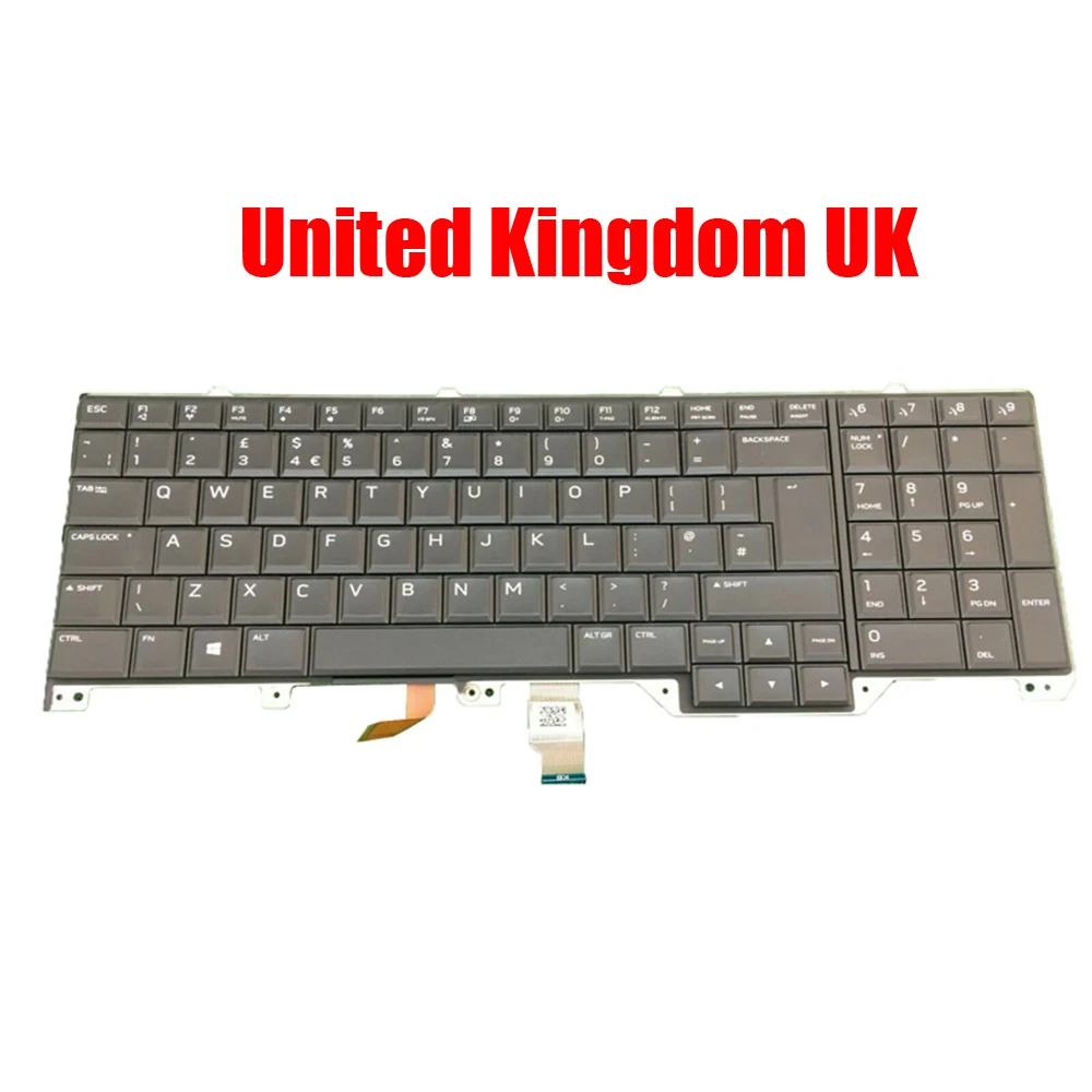 Imagem -03 - Teclado para Alienware 17 r4 0myc43 Myc43 0k5p54 K5p54 Pk131qb1a22 Pk131qb1a15 Nsk-ee0bc 0u Reino Unido América Latina uk la