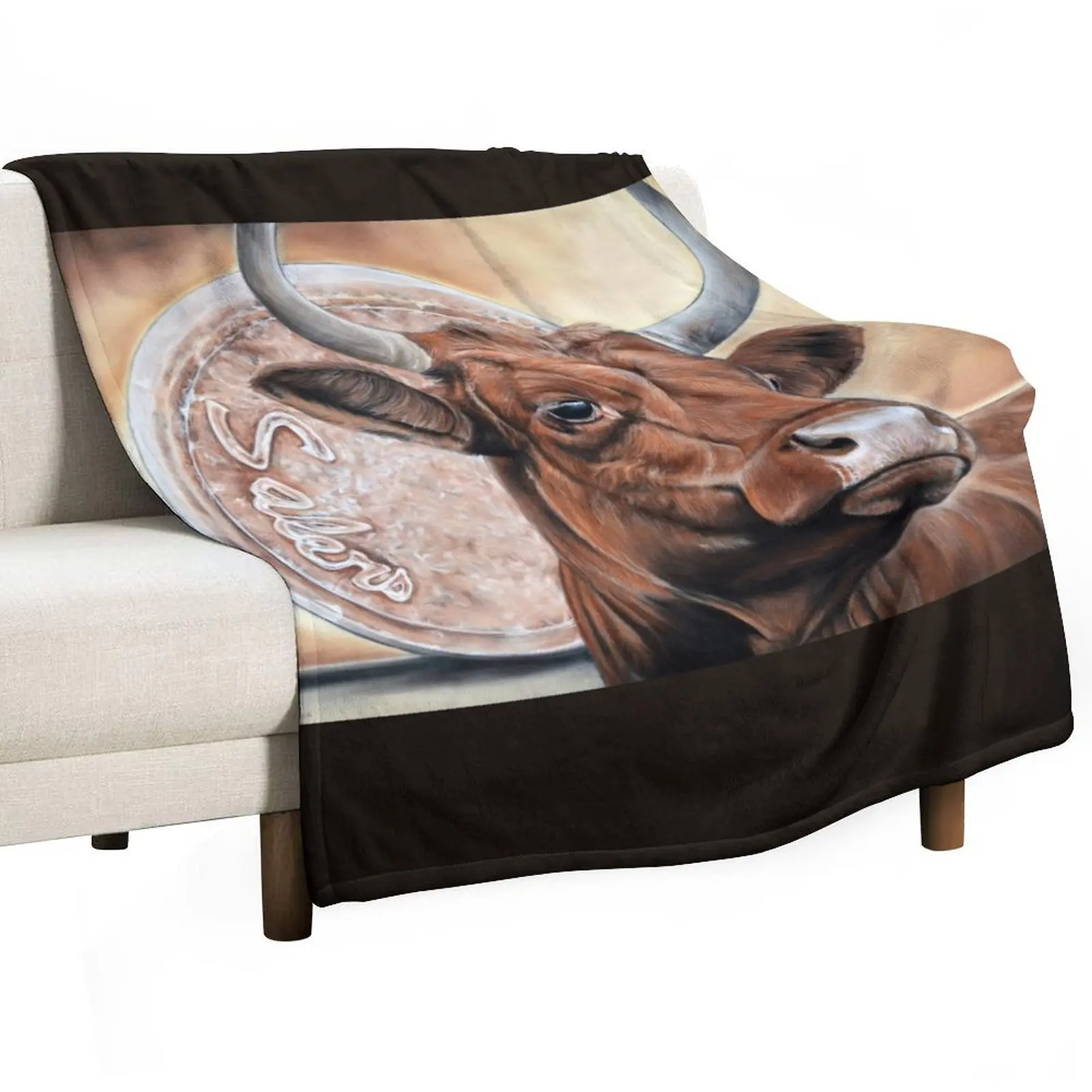 Cow / Salers / Auvergne / Cantal Hélène Roux Animal art Animals Taurus Throw Blanket Hairy Blankets